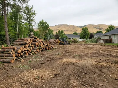 Cleared residential lot after tree and brush removal in Boise Idaho